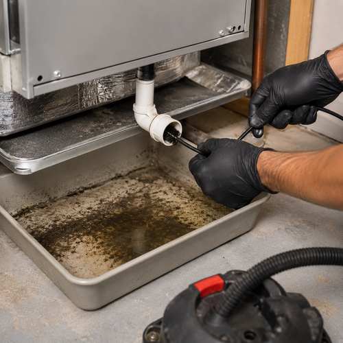 ac drain pan and cleaning