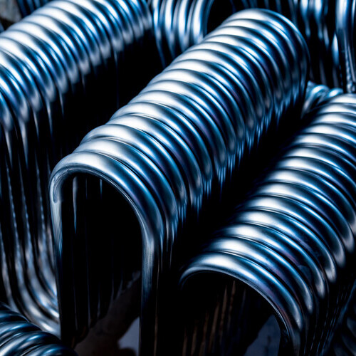 closeup of heat exchanger coils